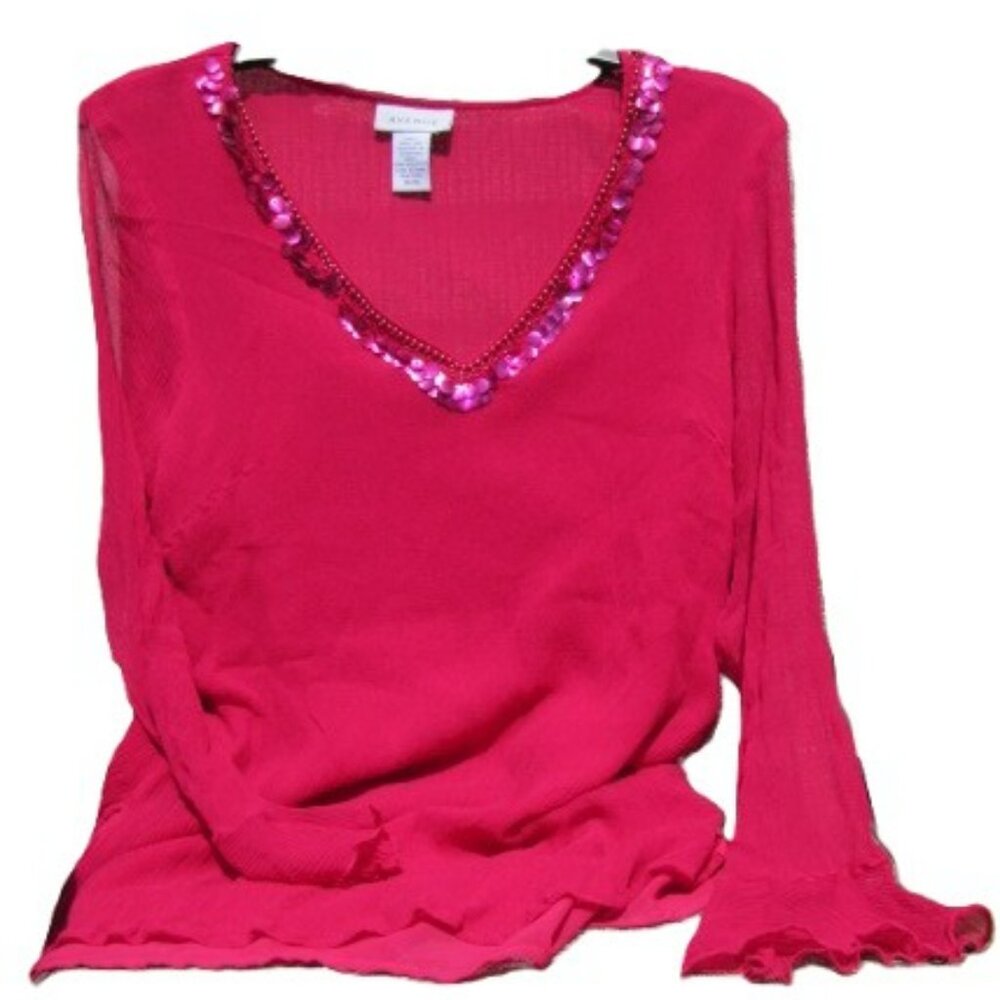 Women's Avenue brand flowy lightweight fuchsia/magenta blouse; Size 14/16